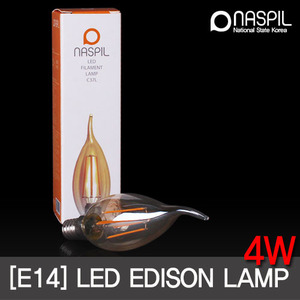 나스필 LED 에디슨 4W 촛불 램프 C37L