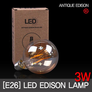 LED 에디슨 3W 볼전구 G95 인테리어 장식램프