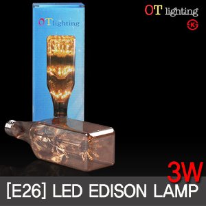OT LED 에디슨 눈꽃 램프 3W (사각물병모양)