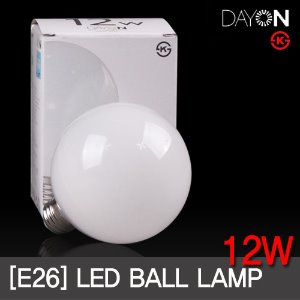 LED볼전구 12W E26 G95(짧은소켓) 주백색 볼램프 /데이온