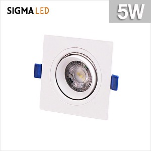시그마 LED 사각 매입등 1구 5W 집중형 화이트 다운라이트